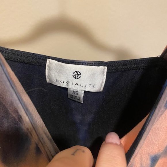 Socialite Tie Dye Bodysuit with Thong Bottom - Picture 2 of 3